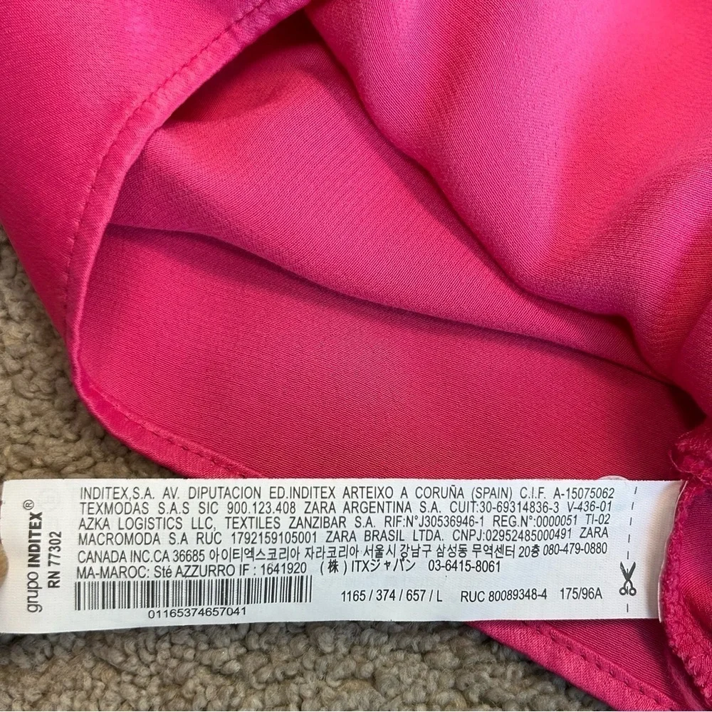 Zara pink satin effect draped cowl neck spaghetti strap camisole top blouse L - Picture 9 of 11